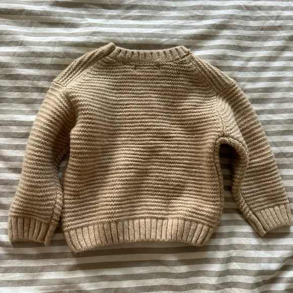 NWT Zara Beige Sweater with Embroidered Dog 12-18 m - Picture 3 of 3